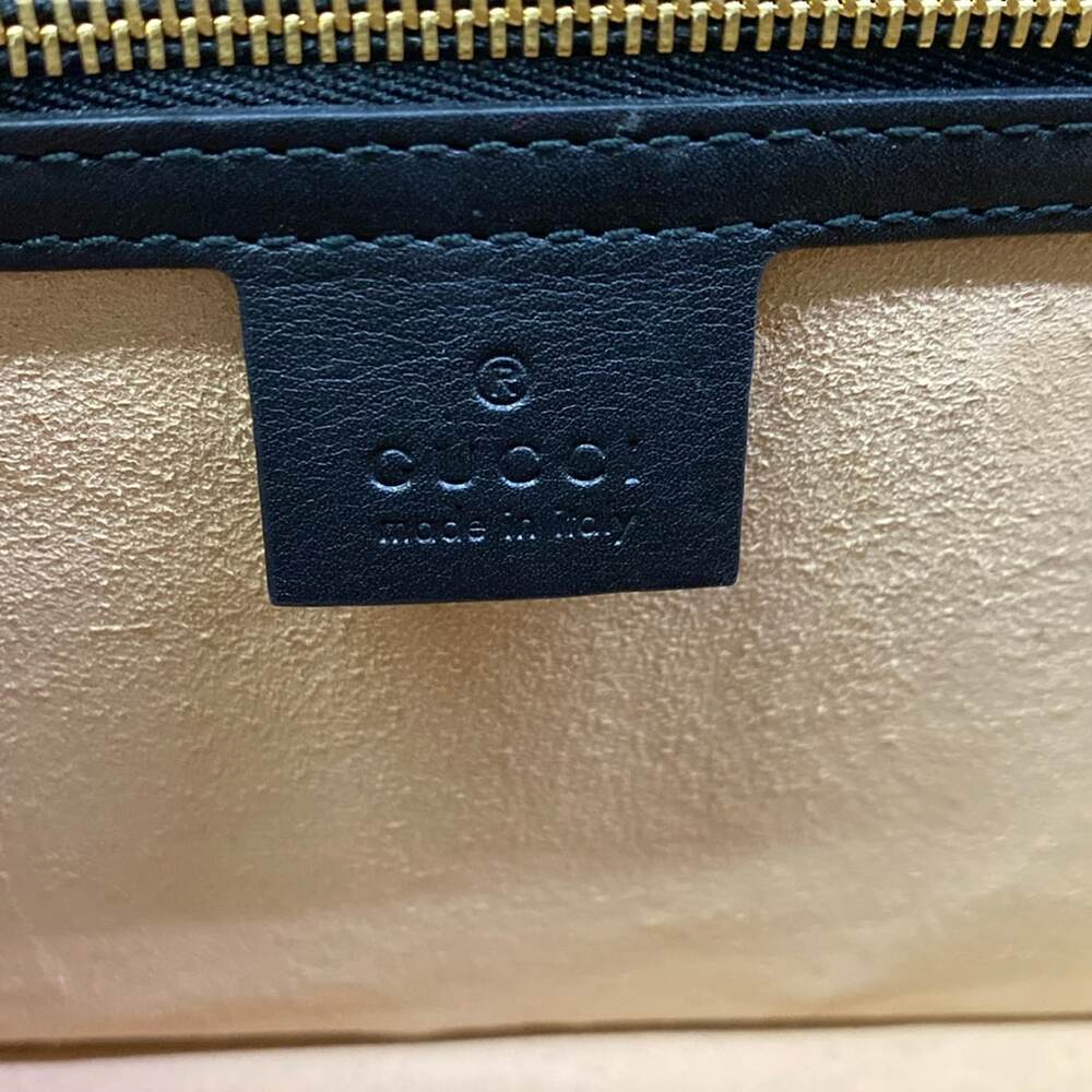 Gucci Sylvie Small Shoulder Bag 524405 Dark Brown Black Multi Velour Patent - Picture 8 of 15